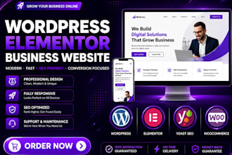 design wordpress business website and elementor website development