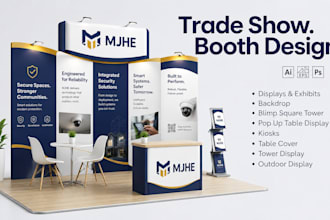 design trade show booth and backdrop for your exhibition