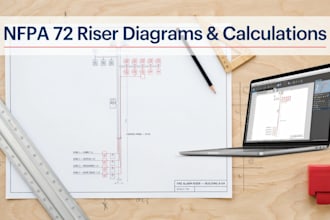 create fire alarm riser diagrams and battery voltage drop calculations