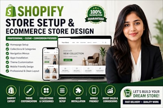 setup shopify store design collections menus and apps