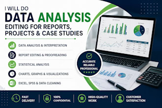 do data analysis, editing for reports, projects, and case studies