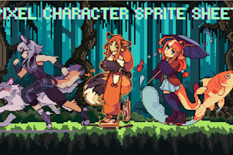 create pixel character sprite, rpg sprite sheets, nsfw pixel game character art
