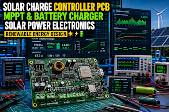 design solar charge controller pcb, solar power system battery charging hardware