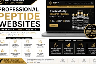 build peptide website research peptide website peptide store supplement website