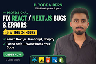 debug and fix javascript, react, nextjs bugs