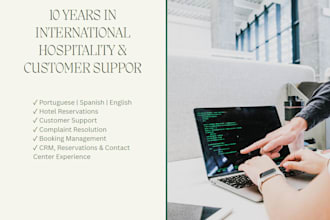 manage hotel reservations and booking support in pt es en