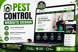 design pest control website, exterminator website and pest removal website