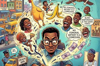 write witty nigerian flavored comedy