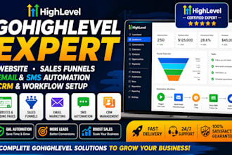 setup and manage gohighlevel website, emails SMS automation sales funnel expert