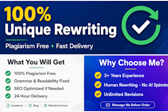 rewrite and paraphrase your article to be plagiarism free