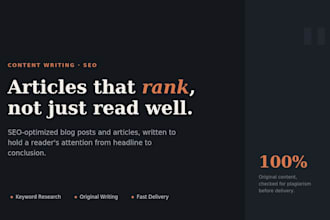 write SEO optimized blog posts and articles that actually rank