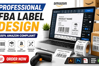 amazon fba label design for product packaging barcode and brand compliance