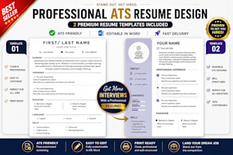 design an ats friendly resume and CV