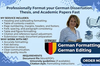 professionally format your german dissertation thesis and academic papers fast