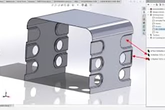 design sheet metal enclosure, electrical cabinet chassis solidworks cad