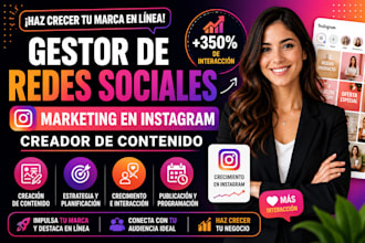 gestor de redes sociales, marketing en instagram, creador de contenido