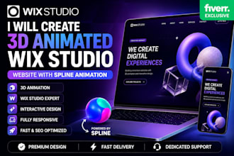 3d wix spline animation 3d animated wix website, interactive wix studio website