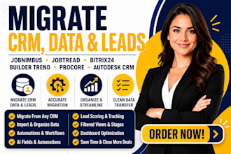 migrate jobnimbus jobtread bitrix24 buildertrend procore autodesk CRM data leads