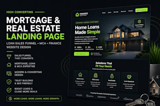 design mortgage landing page loan sales funnel mca real estate finance website