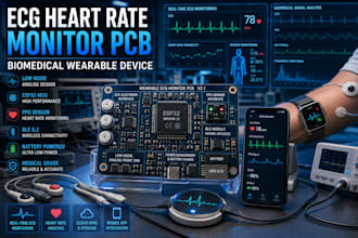 design medical ecg monitoring pcb heart rate sensor device wearable biomedical