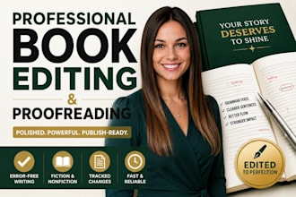 do professional book editing, proofreading, manuscript review developmental edit