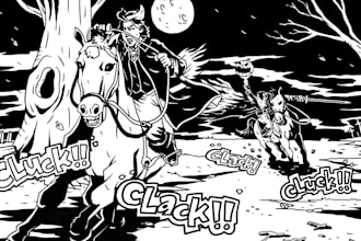 create dark noir comic illustrations with cinematic storytelling