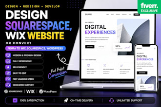 design squarespace, wix website or convert figma to wix, wordpress, squarespace