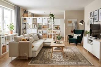 interior design for living room bedroom, home office with ikea furniture product