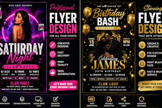 design professional party, club and event flyer