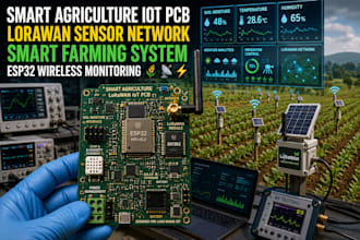 design agriculture iot hardware with lorawan, esp32, sensors wireless monitoring