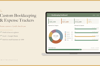 create a custom bookkeeping and expense tracker spreadsheet
