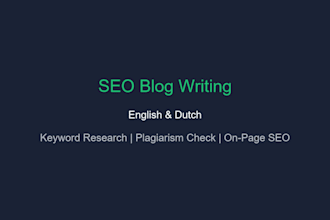 write SEO blog posts in english or dutch