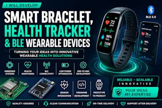 develop smart bracelet, health tracker and ble wearable device