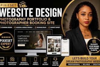 pixieset website design, photography portfolio website photographer booking site