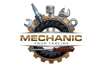 design automotive auto detailing mechanical and car wash logo