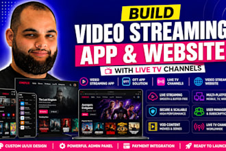 video streaming website app ott app live streaming app with TV channel and vod