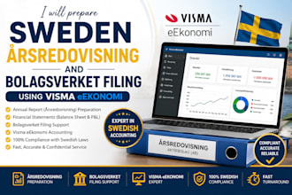 prepare sweden arsredovisning and bolagsverket filing using visma eekonomi