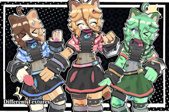 create a custom low poly 3d vrchat avatar, vtuber, vroid or stylized 3d model