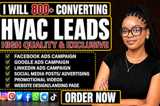 generate 800 targeted hvac leads ac installation leads air duct cleaning leads
