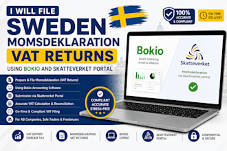 file sweden momsdeklaration vat returns using bokio and skatteverket portal
