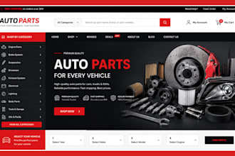 build auto part shopify store automotive website auto part woocommerce website