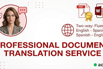 translate PDF and word documents to spanish and vice versa