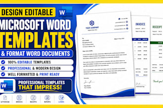 design editable microsoft word templates and format word documents