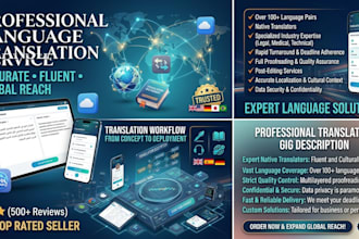 provide professional language translation in multiple languages