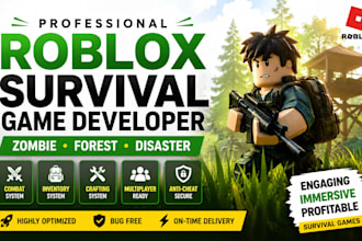 be your roblox developer zombie survival forest survival, disaster survival game
