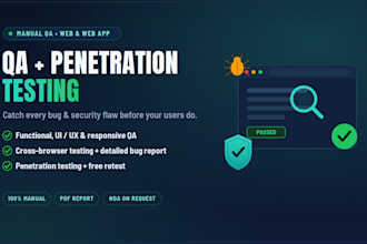 do QA testing web app UI UX fe be and penetration testing