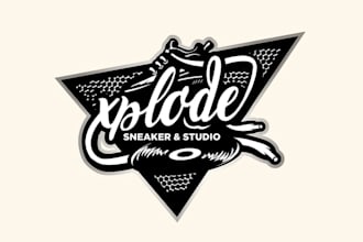 design unique xplode sneaker studio logo