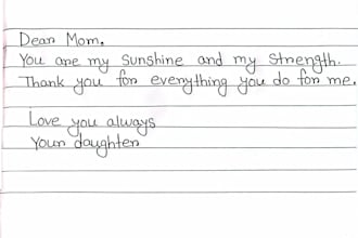 handwrite your letters notes poems in english bengali hindi