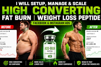 setup manage high converting fat burn loss fat weight loss peptide fb ig ads