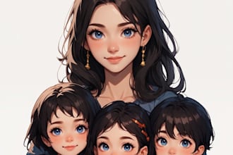 custom watercolor family portrait from photo